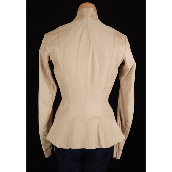 Rick Owens Calf Leather Blazer Jacket Size 40 US 6 Slim Womens Beige $2160 - Picture 7 of 12